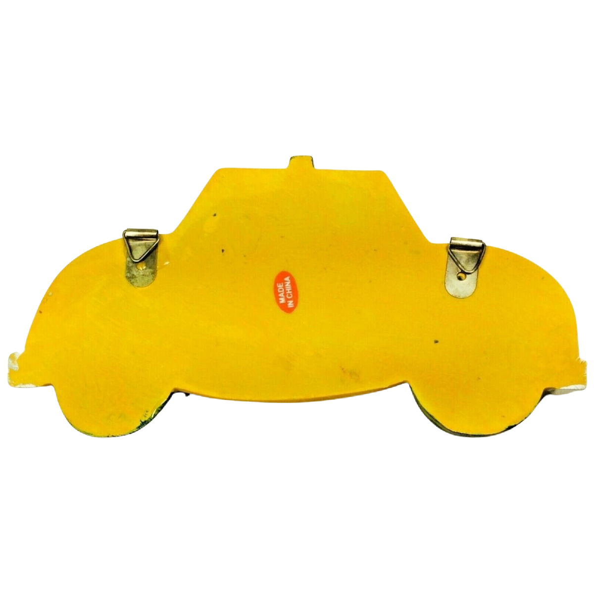 Yellow Taxi Cab Dog Puppy Leash Holder Key Hooks 7.5" Car Wall Plaque