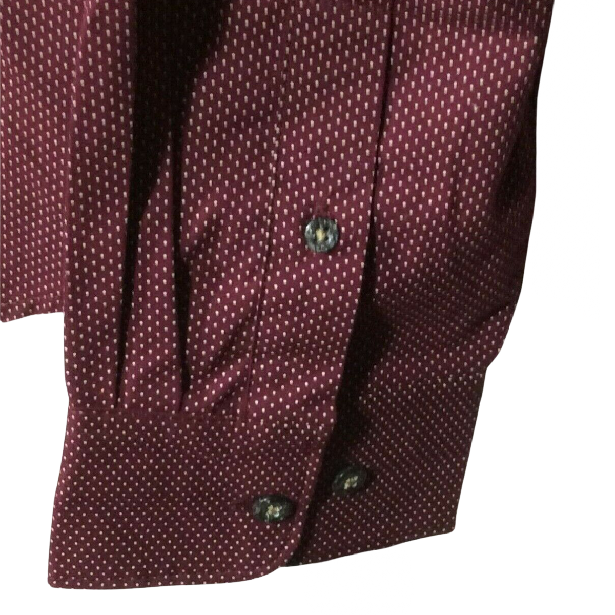 Demin & Flower Ricky Singh Men Button Up Shirt Marron Polka Dot New Size XL