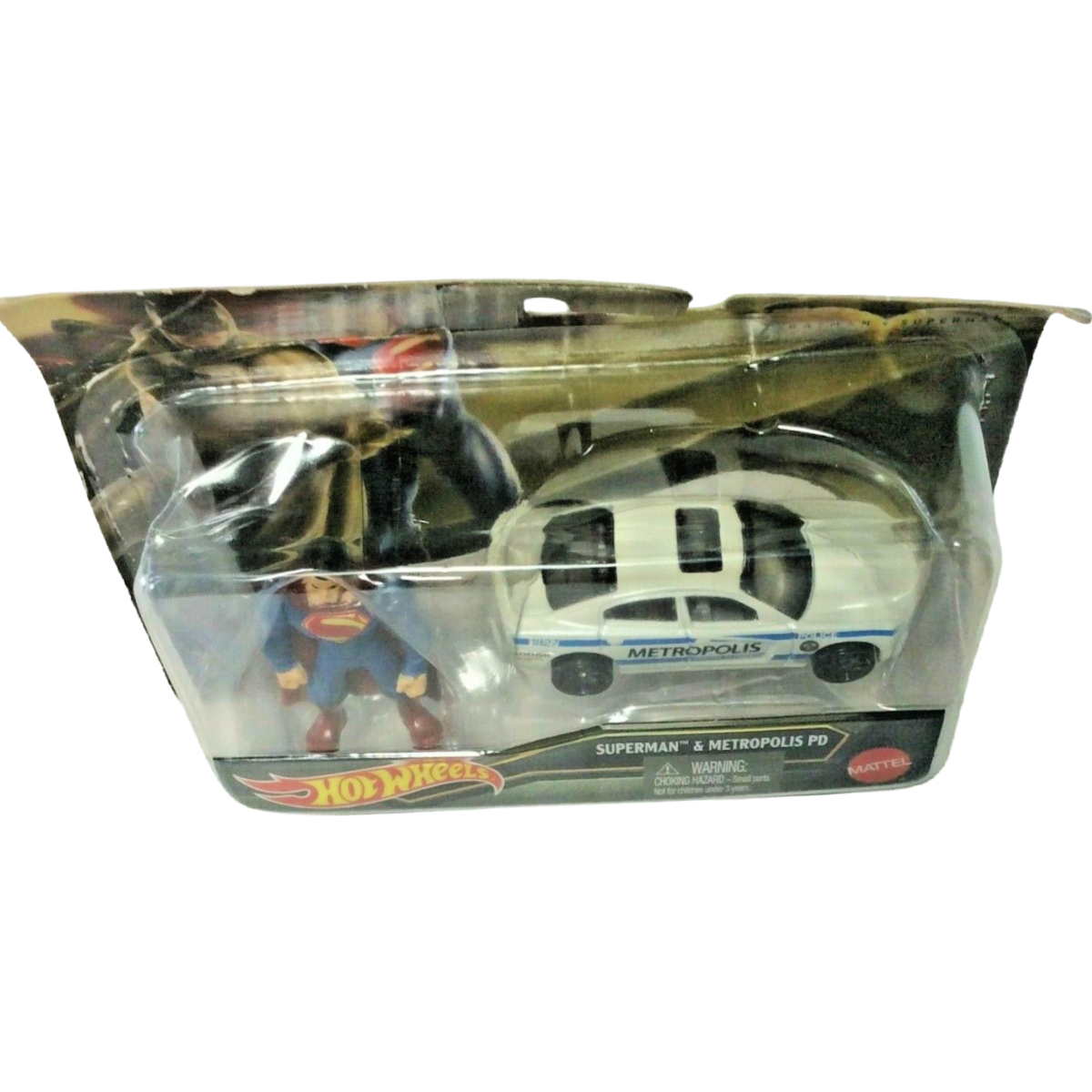 Hot Wheels Batman (Batmobile) & Superman (Metropolis PD) Superhero Action Figure