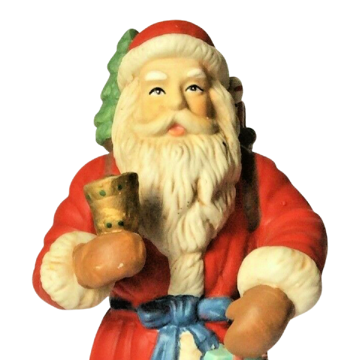 Santa Claus Christmas Porcelain Figurine Deco Lot of 2