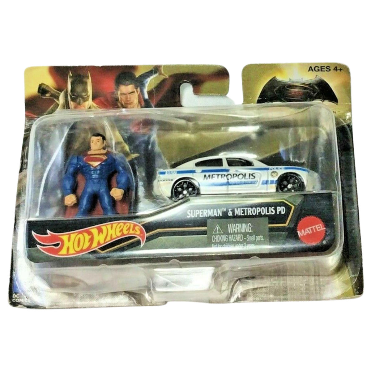 Hot Wheels Batman (Batmobile) & Superman (Metropolis PD) Superhero Action Figure