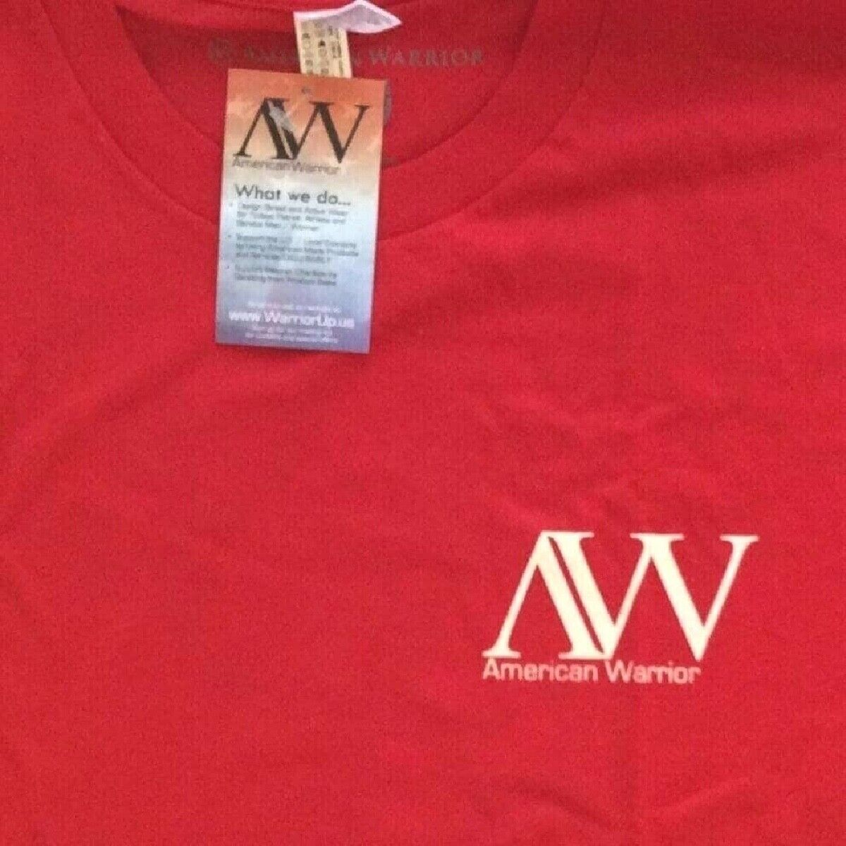 American Warrior T-Shirt Size 2XL Red USA Flag Soldier Veteran Military Patriot