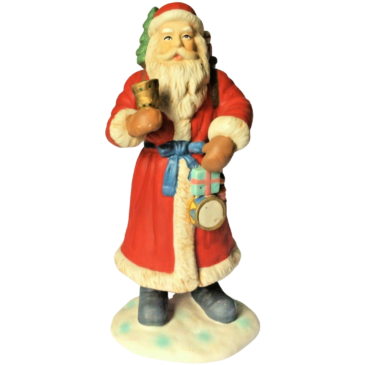 Santa Claus Christmas Porcelain Figurine Deco Lot of 2