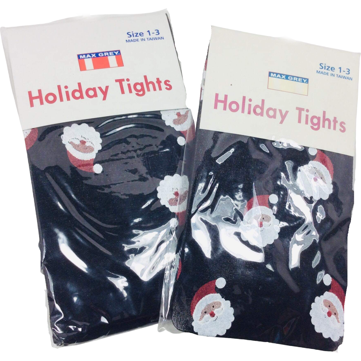 Holiday Baby Girls Tights Lot of 6 Black Santa Red Snowman Snowflake Size 1-3