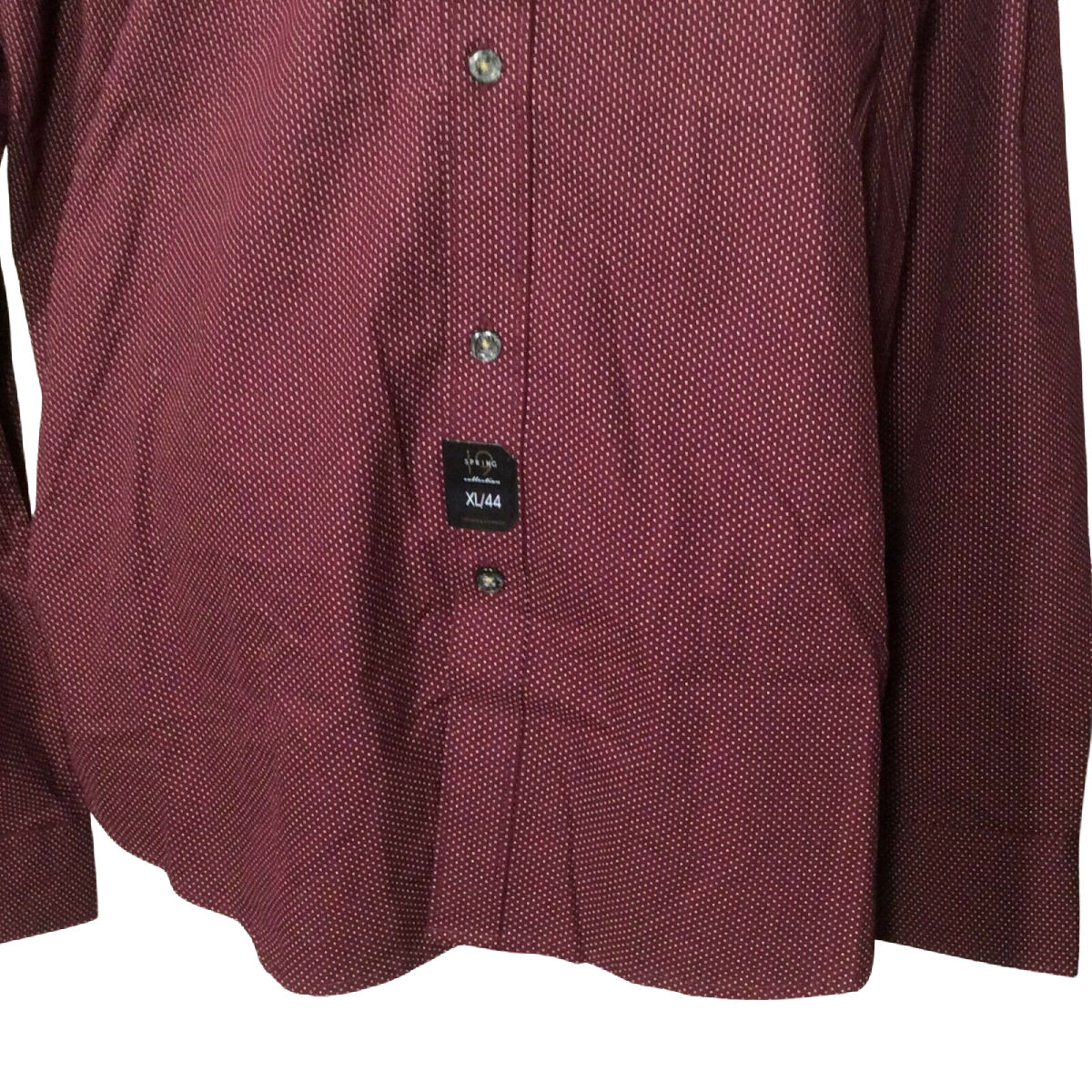 Demin & Flower Ricky Singh Men Button Up Shirt Marron Polka Dot New Size XL