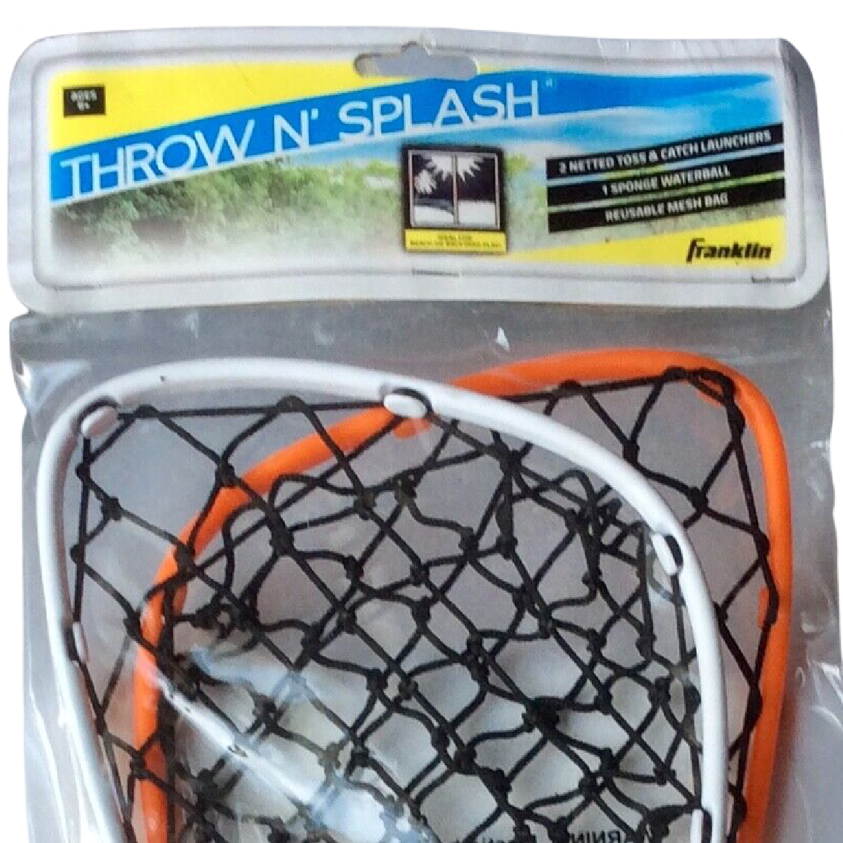 Throw N Splash 2 Netted Toss Catch Launchers Outside Pool Water Sponge Ball NEW