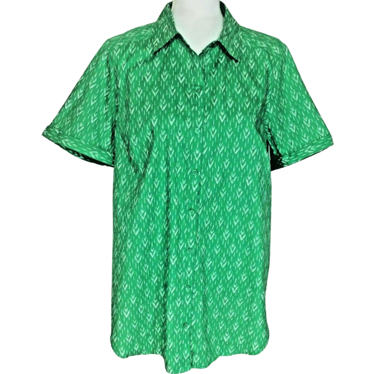 Roamans Button Down Shirt Size 20W Green Navy Blue Black Lot of 3 New Blouses