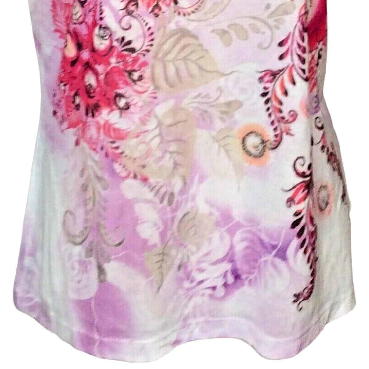 Katie Kloset Pink Flower Rhinestones Shirt Size PXL Fitted Short Sleeve NWT