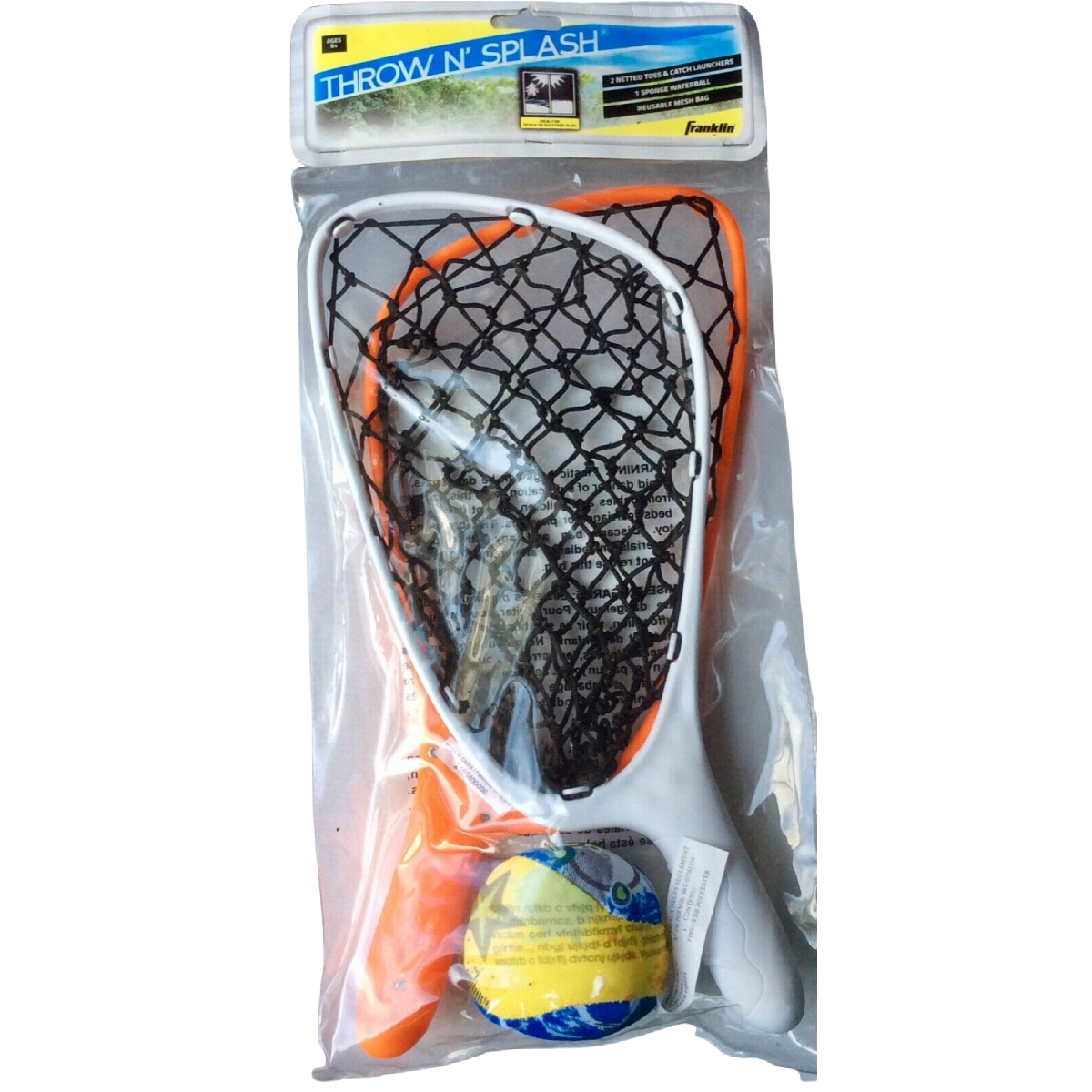 Throw N Splash 2 Netted Toss Catch Launchers Outside Pool Water Sponge Ball NEW