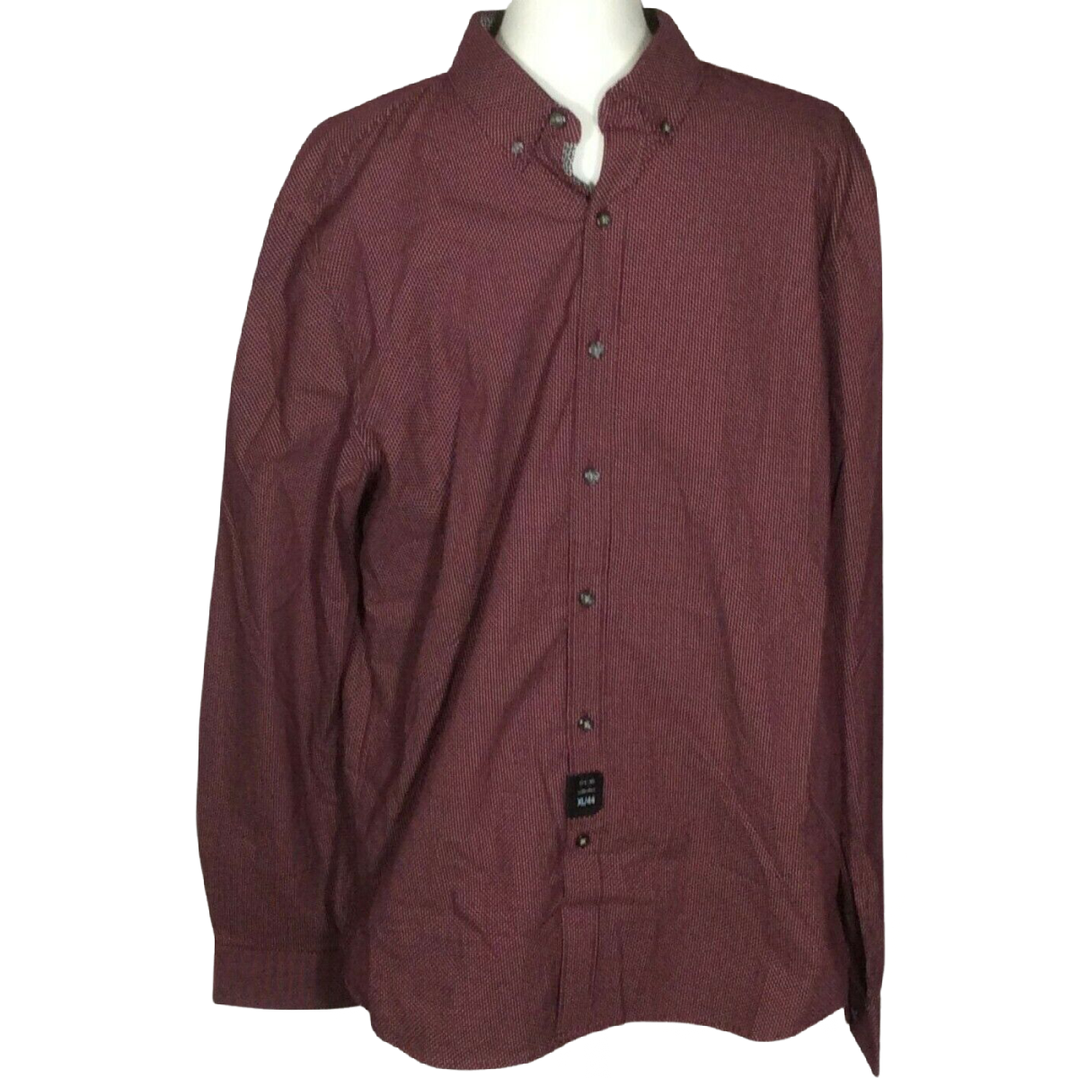 Demin & Flower Ricky Singh Men Button Up Shirt Marron Polka Dot New Size XL