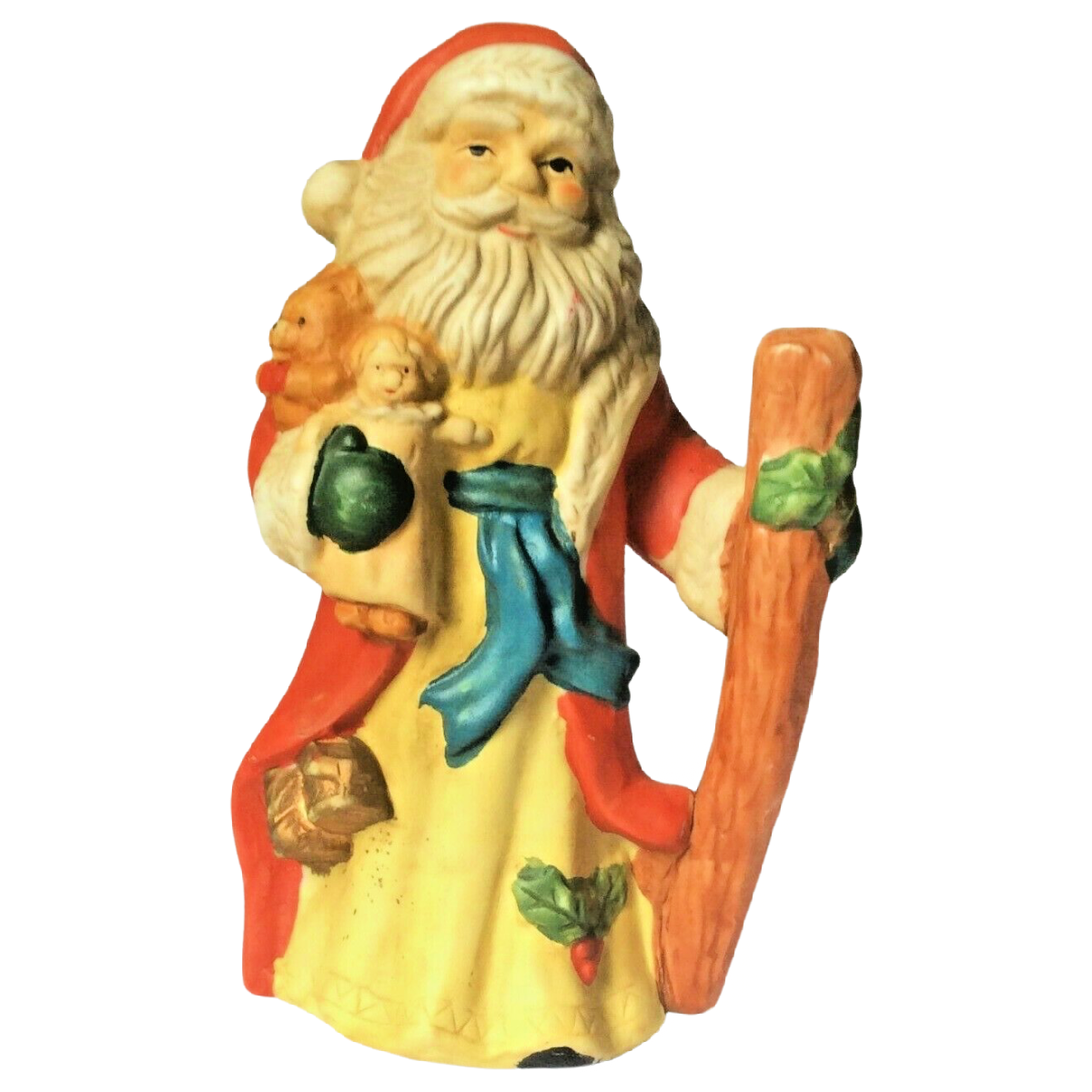 Santa Claus Christmas Porcelain Figurine Deco Lot of 2