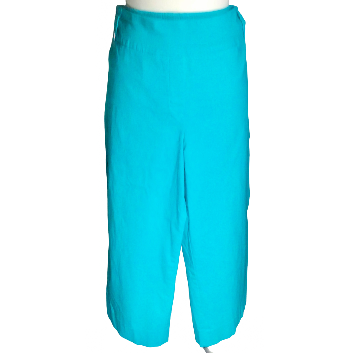 Lifestyle Attitude Capri Pants Turquoise Women's Size 22W Stretch Flat Front