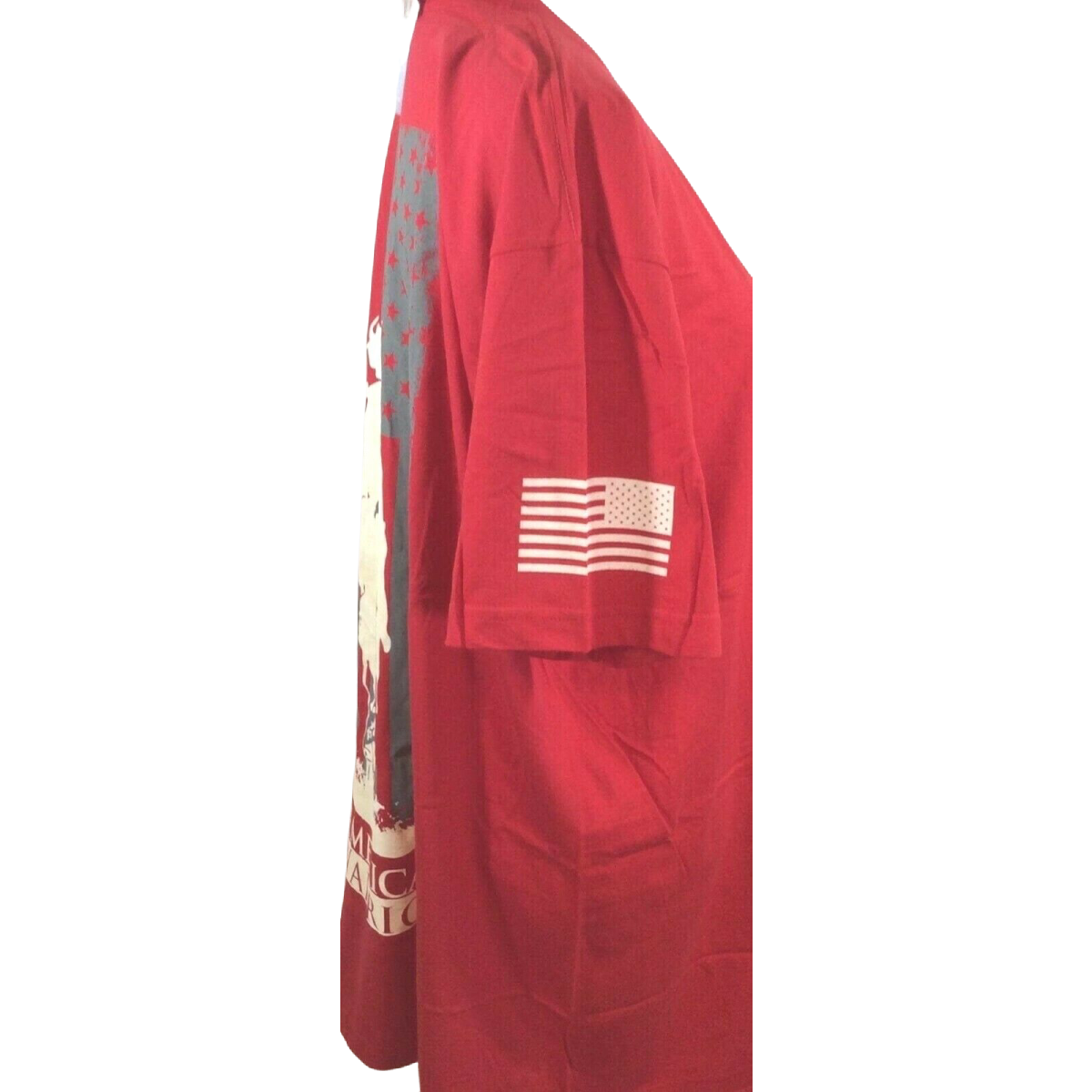 American Warrior T-Shirt Size 2XL Red USA Flag Soldier Veteran Military Patriot