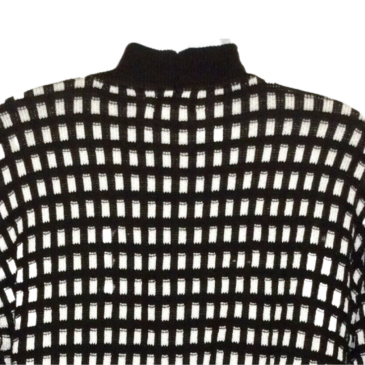 Worthington Cardigan Sweater Women's Size S Black White Check Half Sleeve NWT