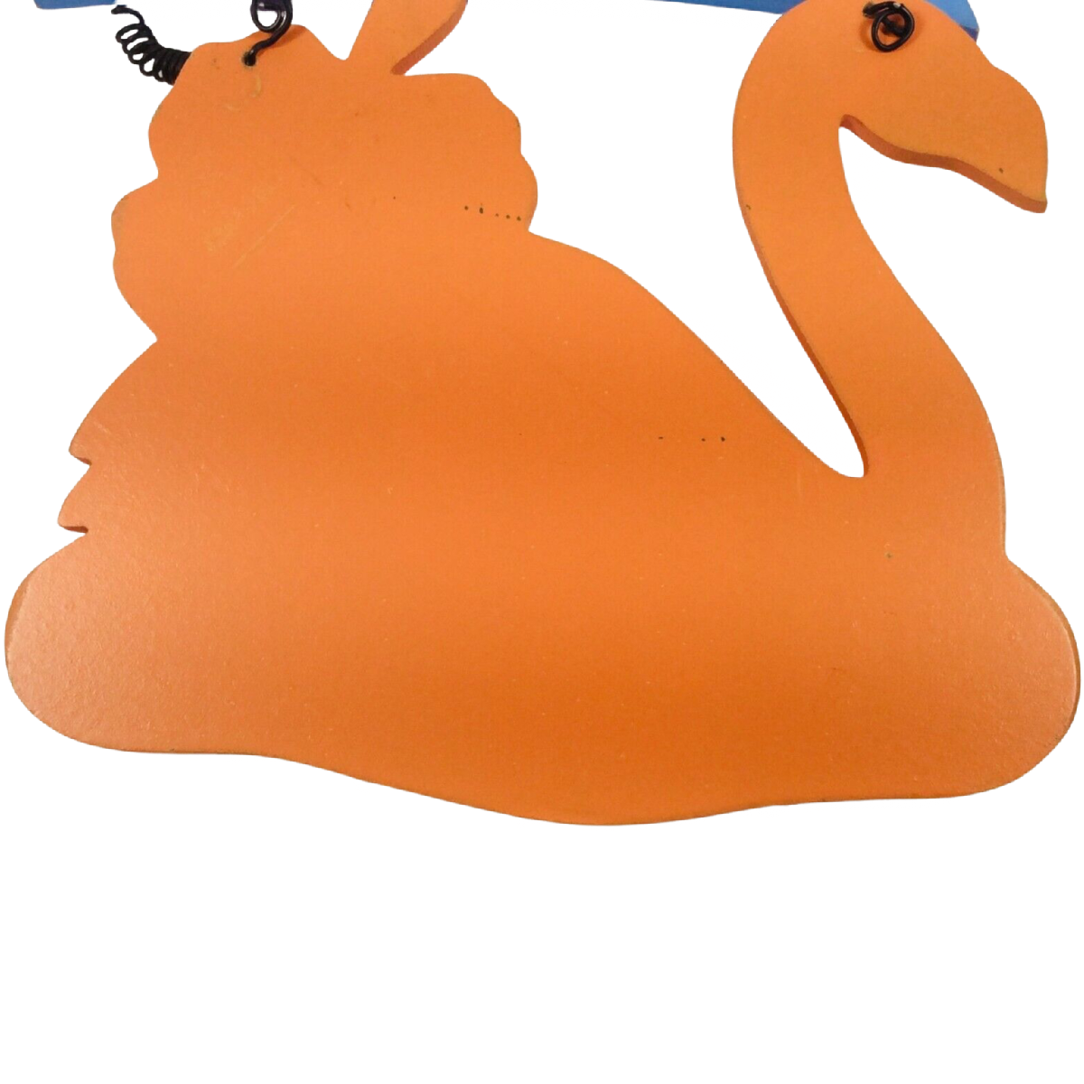 Flamingo Luau Welcome Wind Chime 15" Wood Lightweight Tropical Flower Orange NEW
