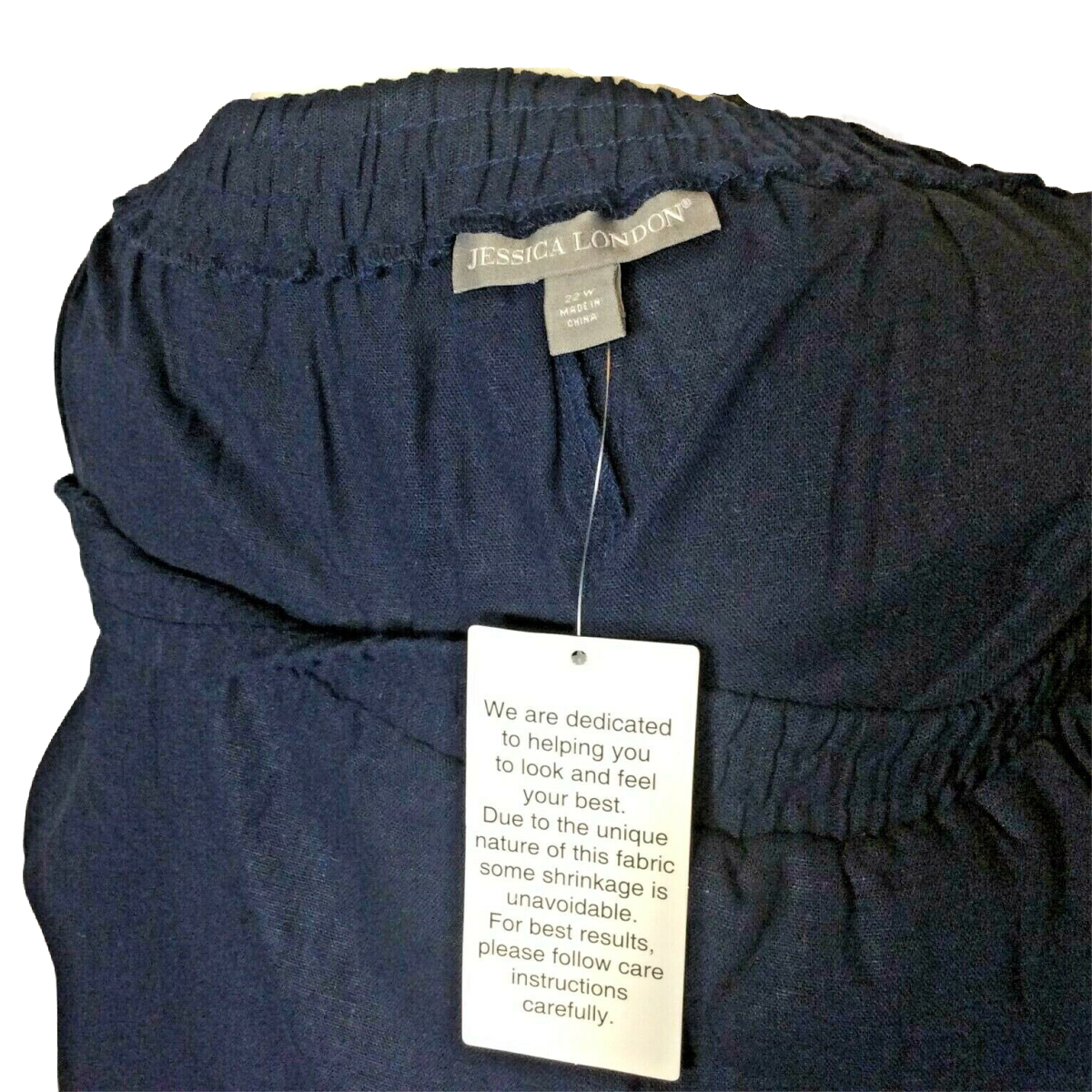 Jessica London Women A-Line Skirt Blue Sz 22W Elastic Waist Pockets Modest NWT
