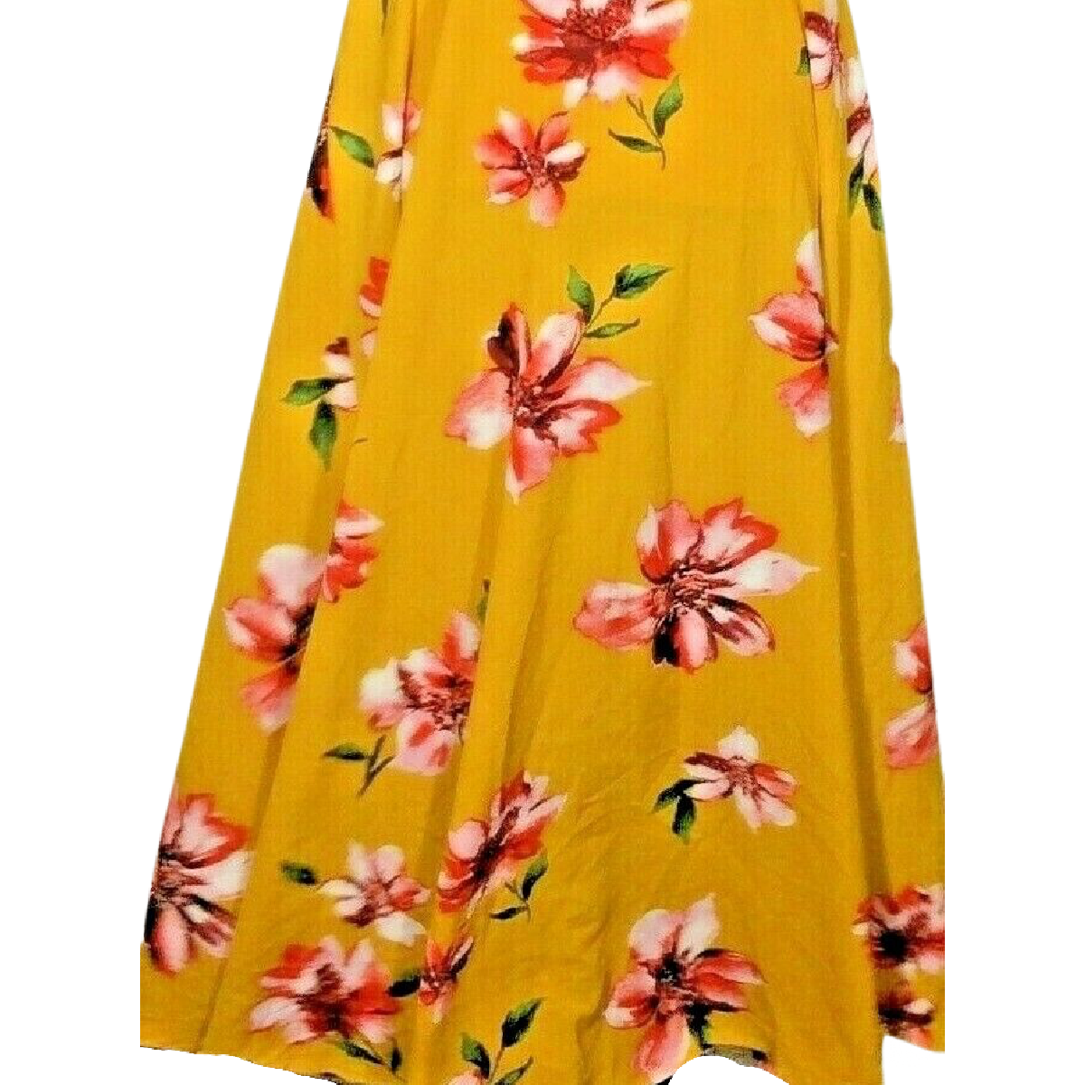 Magnolia Skye Floral Wrap Around Dress Size XL Belt Tie Flutter Yellow Red NWT