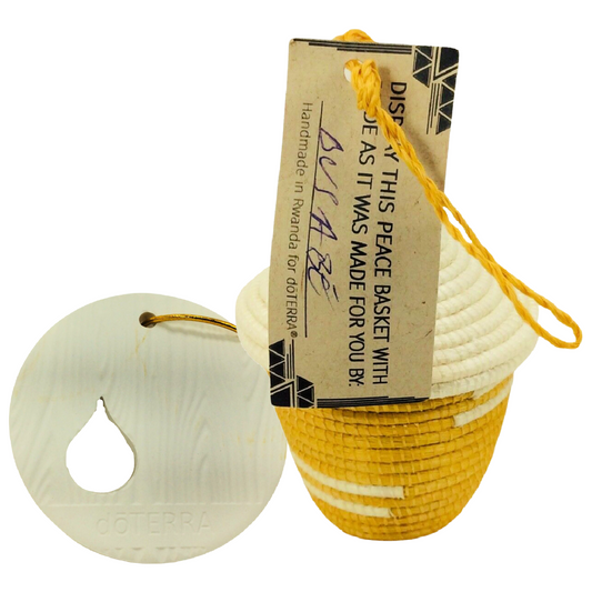 doTERRA Rwandan Peace YELLOW Basket Sisal & Clay Diffuser Ornament Christmas Lot
