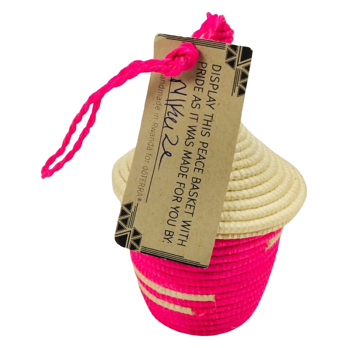 doTERRA Rwandan Peace PINK Basket Sisal & Clay Diffuser Ornament Christmas Lot