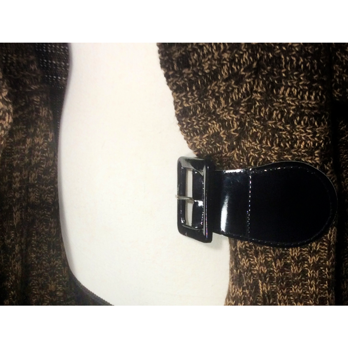 Allison Brittney Women Brown Knit Short Sleeve Cardigan Sweater Belt Size 3XLvv