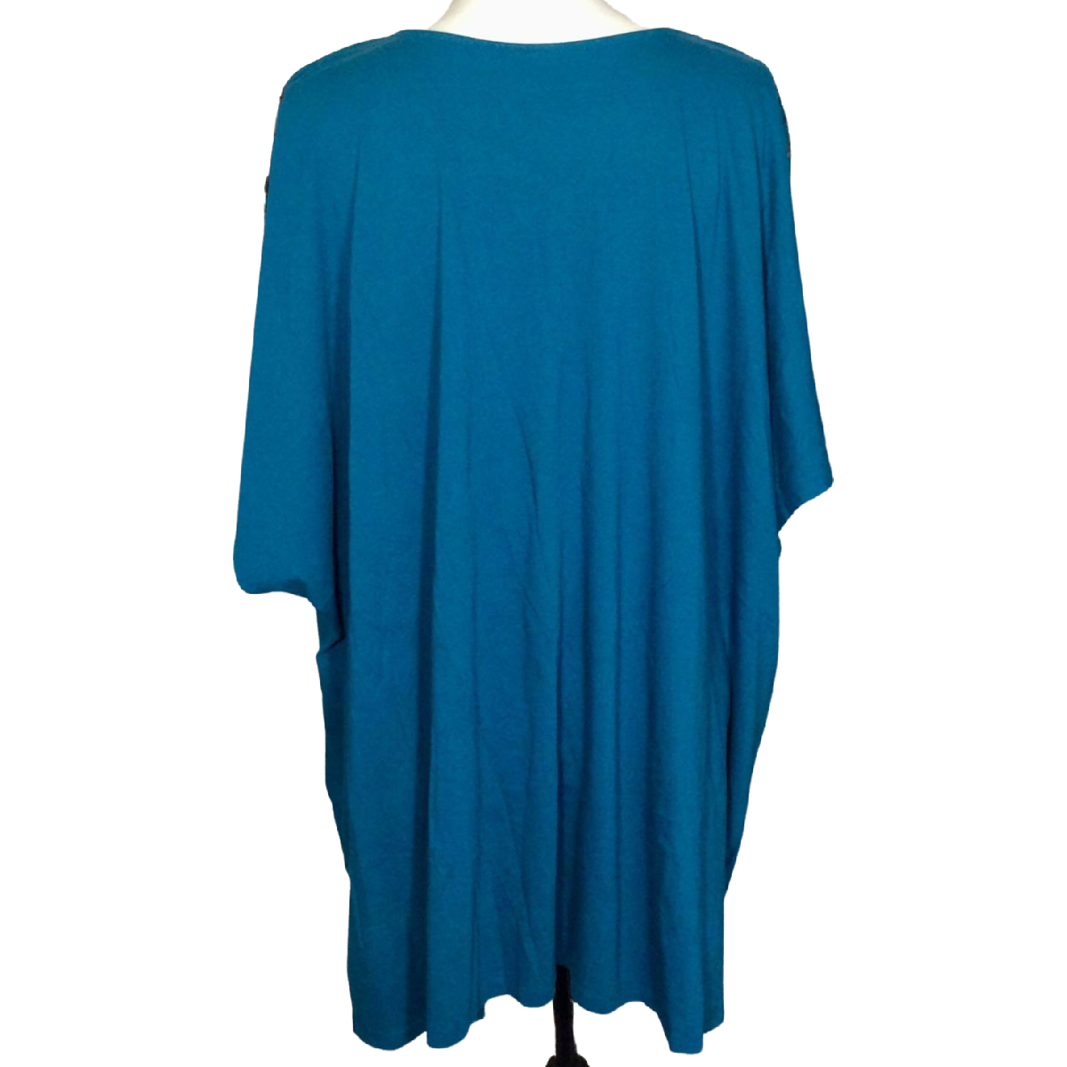 Roaman's Womens Shirt Size 4X (34-36) Shoulder Sequin Feathers Short Sleeve