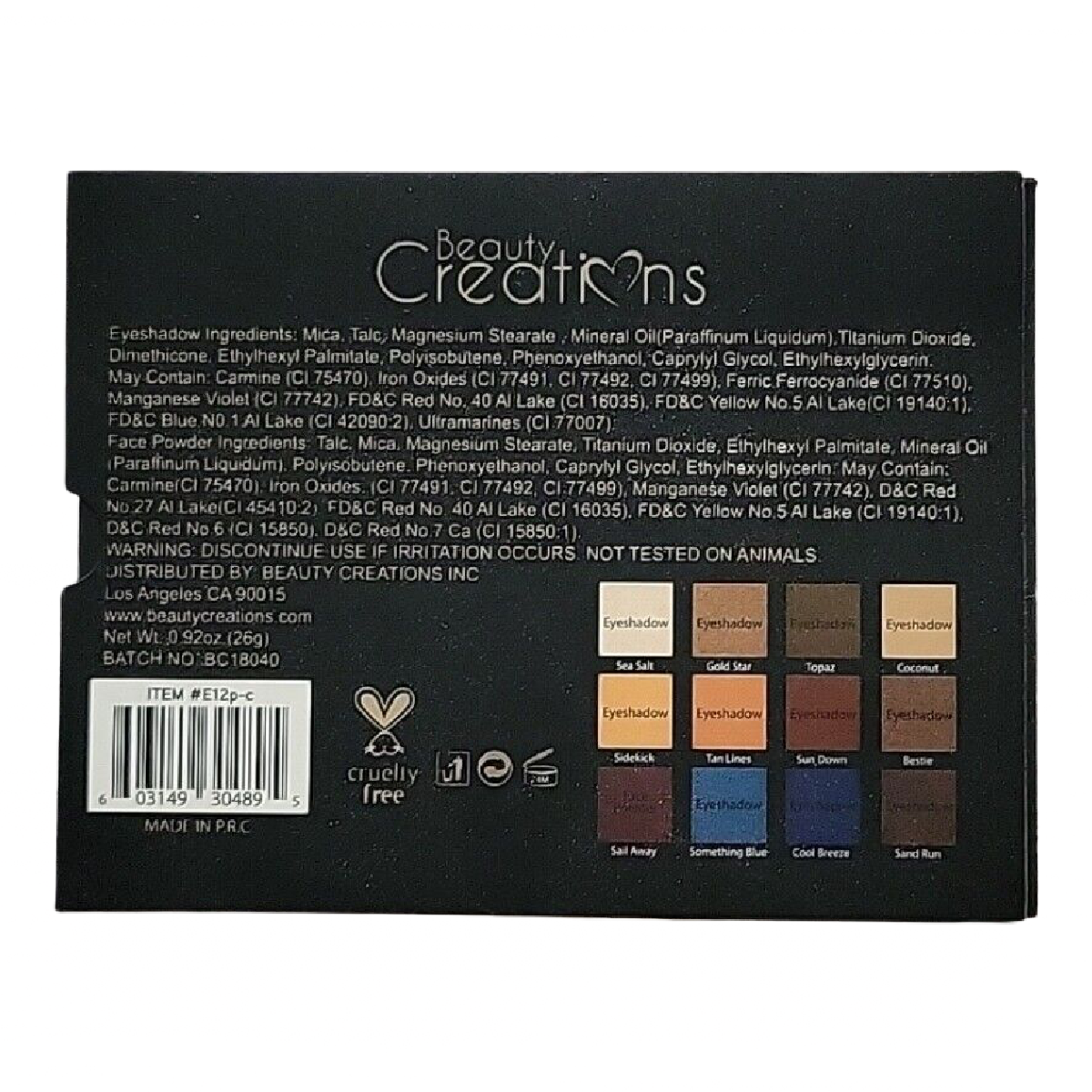 Beauty Creations Mini Pro Vol 3 Eyeshadow Palette Matte Shimmer Lot Of 2 NEW