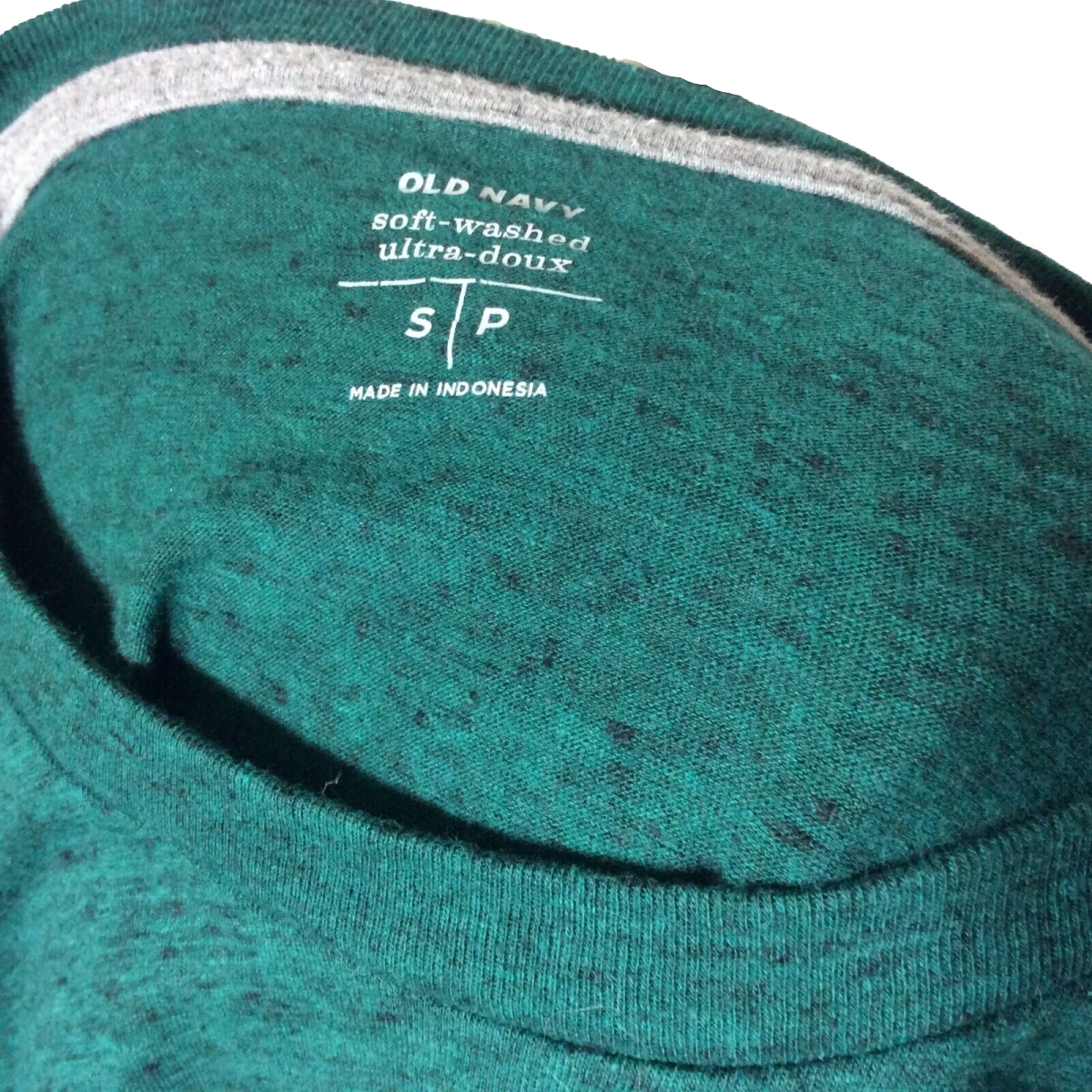 Old Navy Men Long Sleeve Shirt Size Small Green/Gray Heather Cotton Pullover