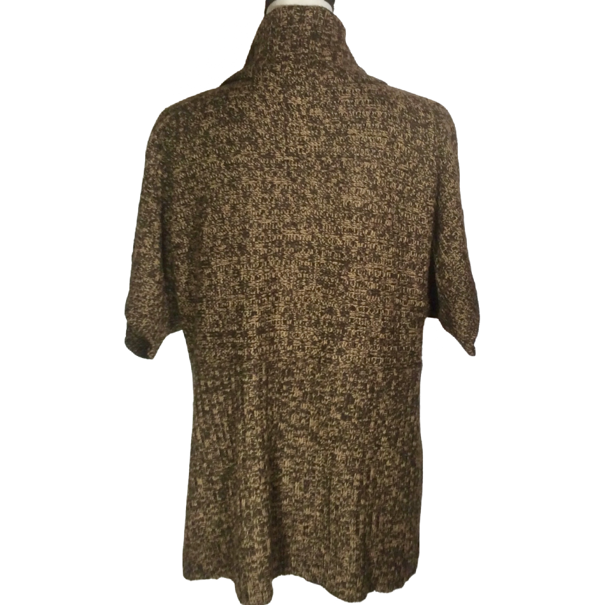 Allison Brittney Women Brown Knit Short Sleeve Cardigan Sweater Belt Size 3XLvv