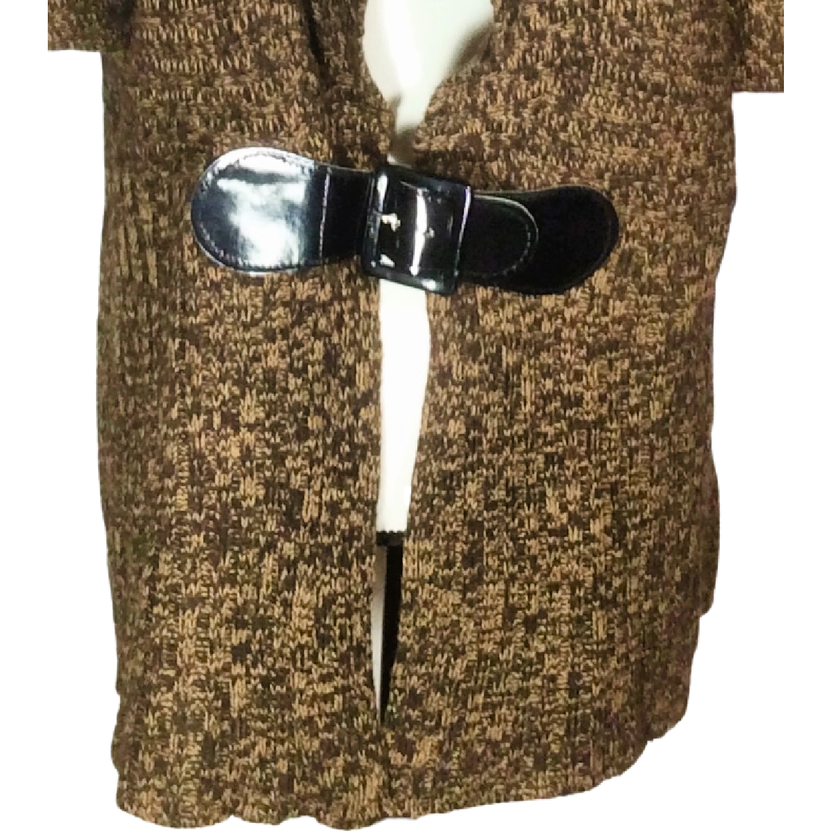 Allison Brittney Women Brown Knit Short Sleeve Cardigan Sweater Belt Size 3XLvv