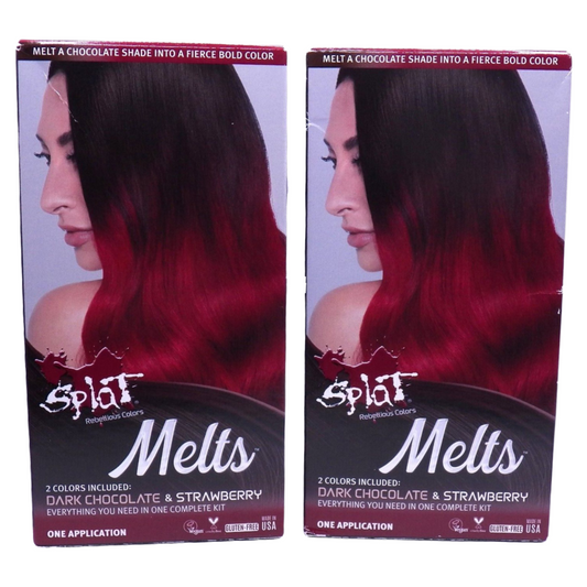 Splat Melts Dark Chocolate & Strawberry Hair Rebellious Hair Dye Color 2 Boxes Lot