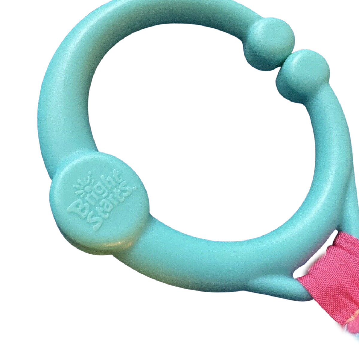 Bright Starts Piglet Plush Baby Toy Teething Attachment Plastic Rings