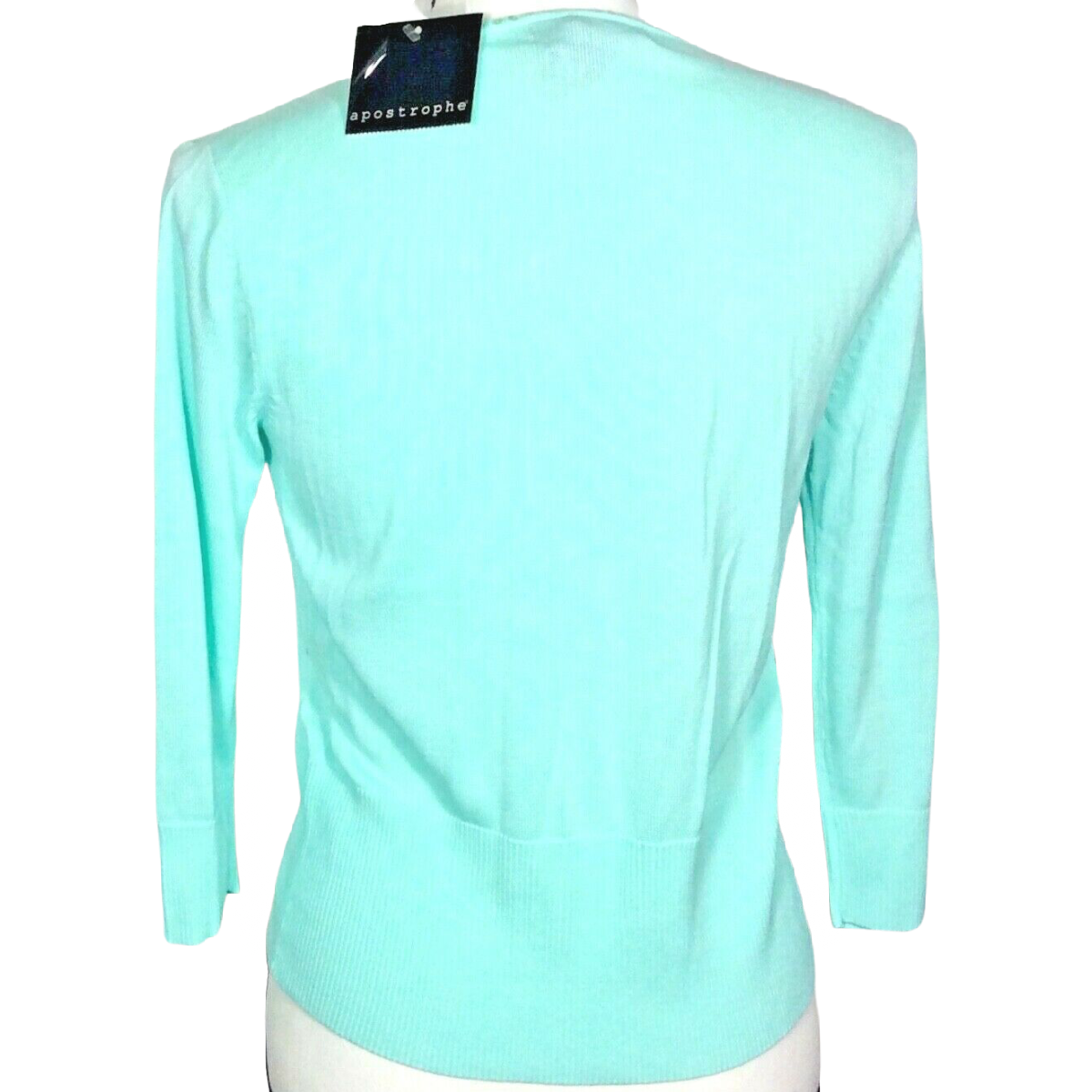 Apostrophe Foam Green Women's Cardigan Sweater Size Sm 6/8 Long Sleeve Sequins