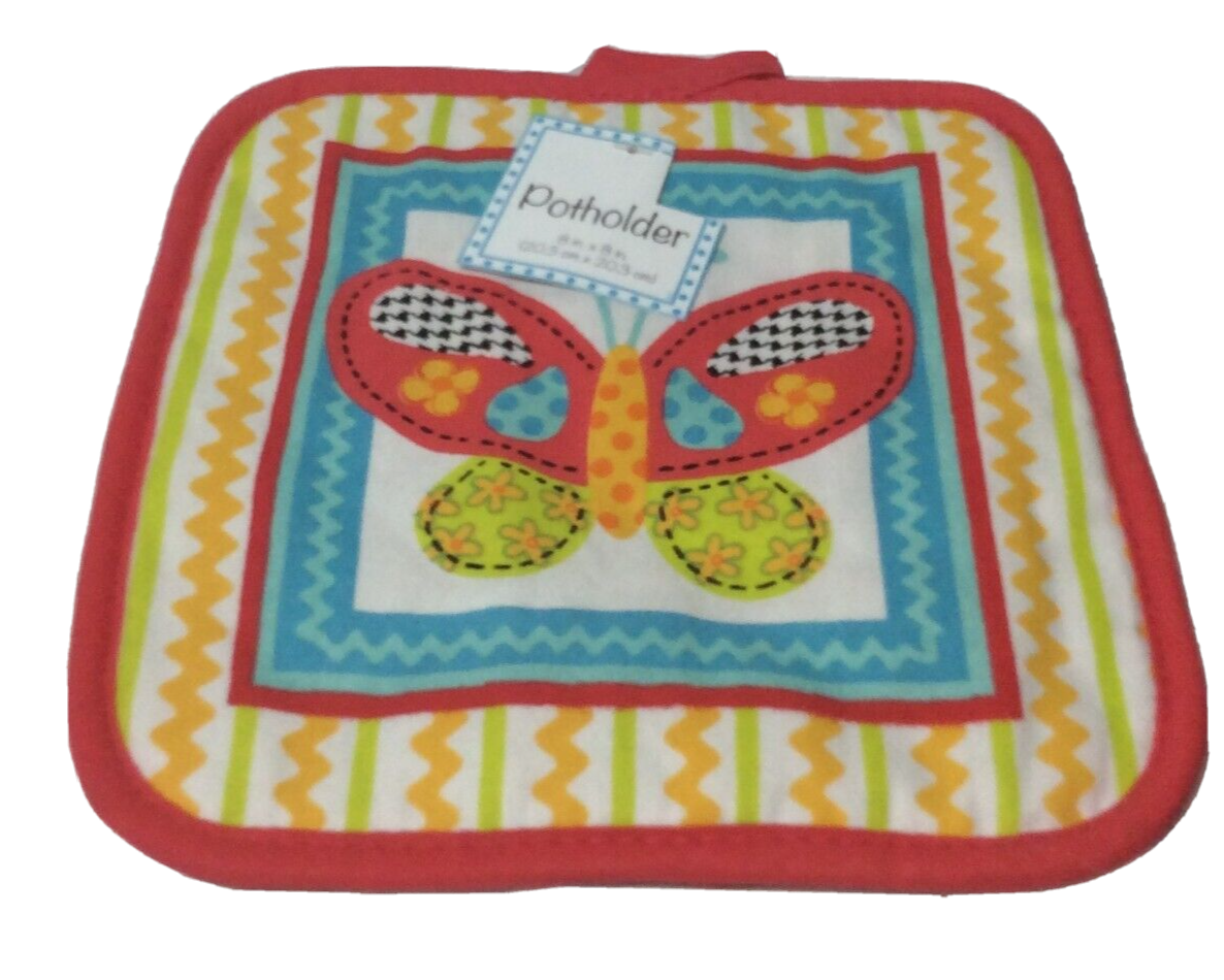 Kitchen Towels Lot Oven-Mitt Potholder Turquoise Butterfly Bee Geometric NWT
