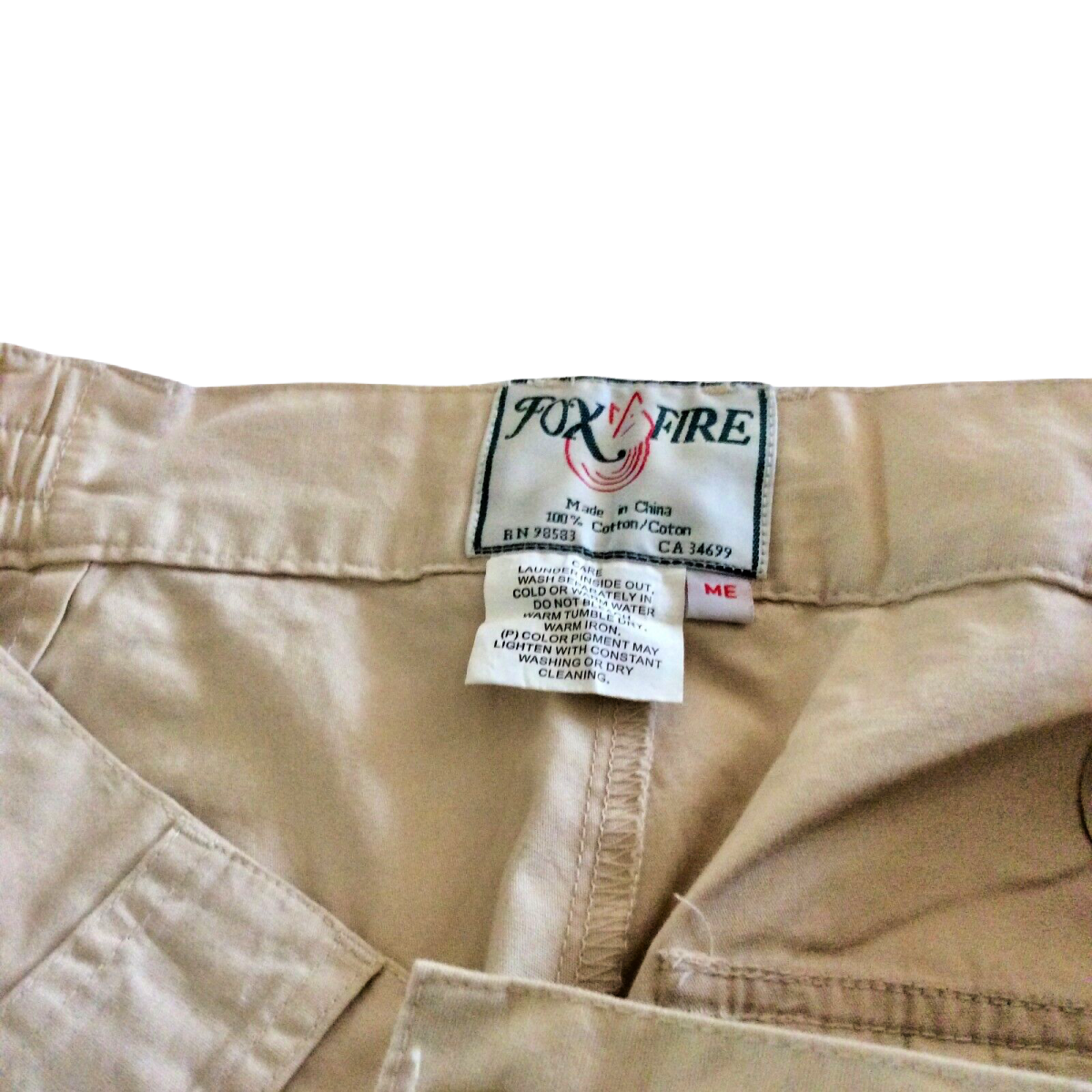 Fox Fire Field Thunder River Gear Cargo Shorts Lot Size M Stone Khaki Pockets 7"