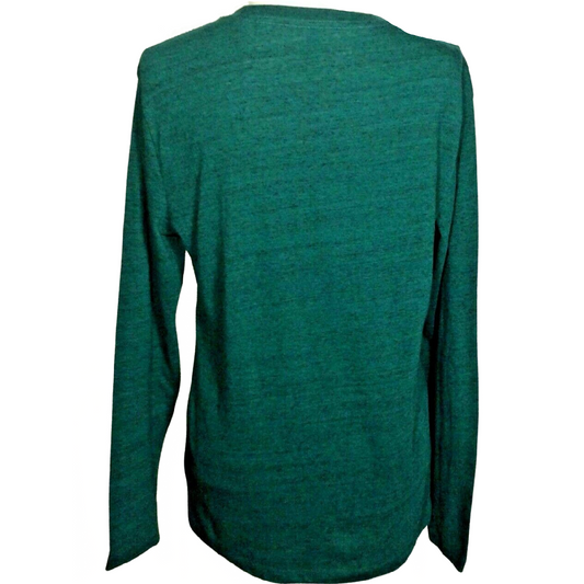 Old Navy Men Long Sleeve Shirt Size Small Green/Gray Heather Cotton Pullover