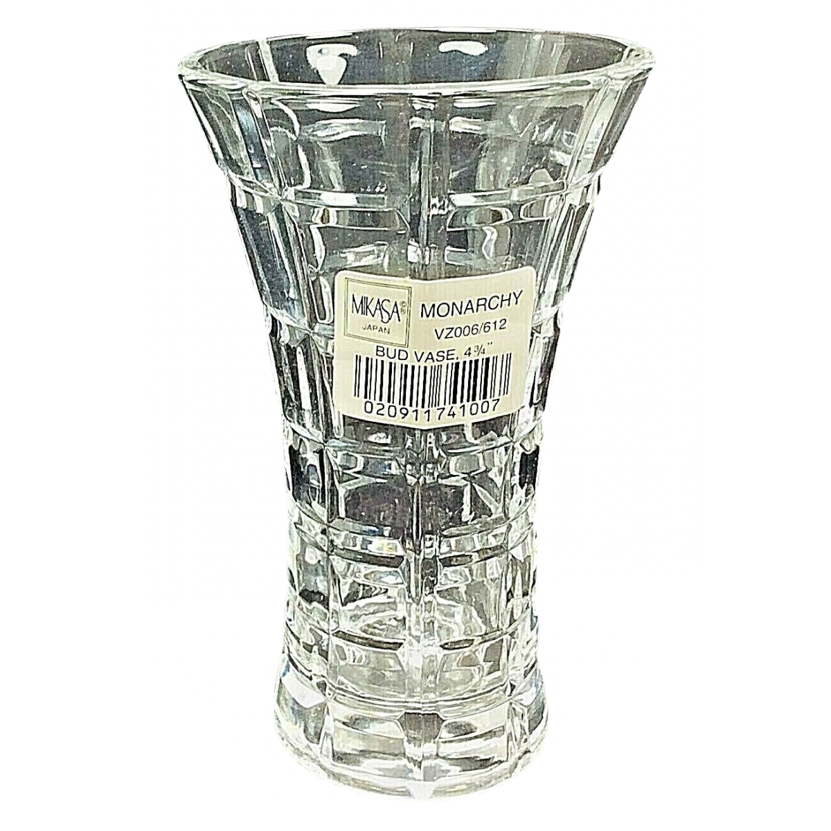 Monarchy Mikasa 4.75" Bud Vase Beveled Crystal Design (VZ006/612) Japan NIB