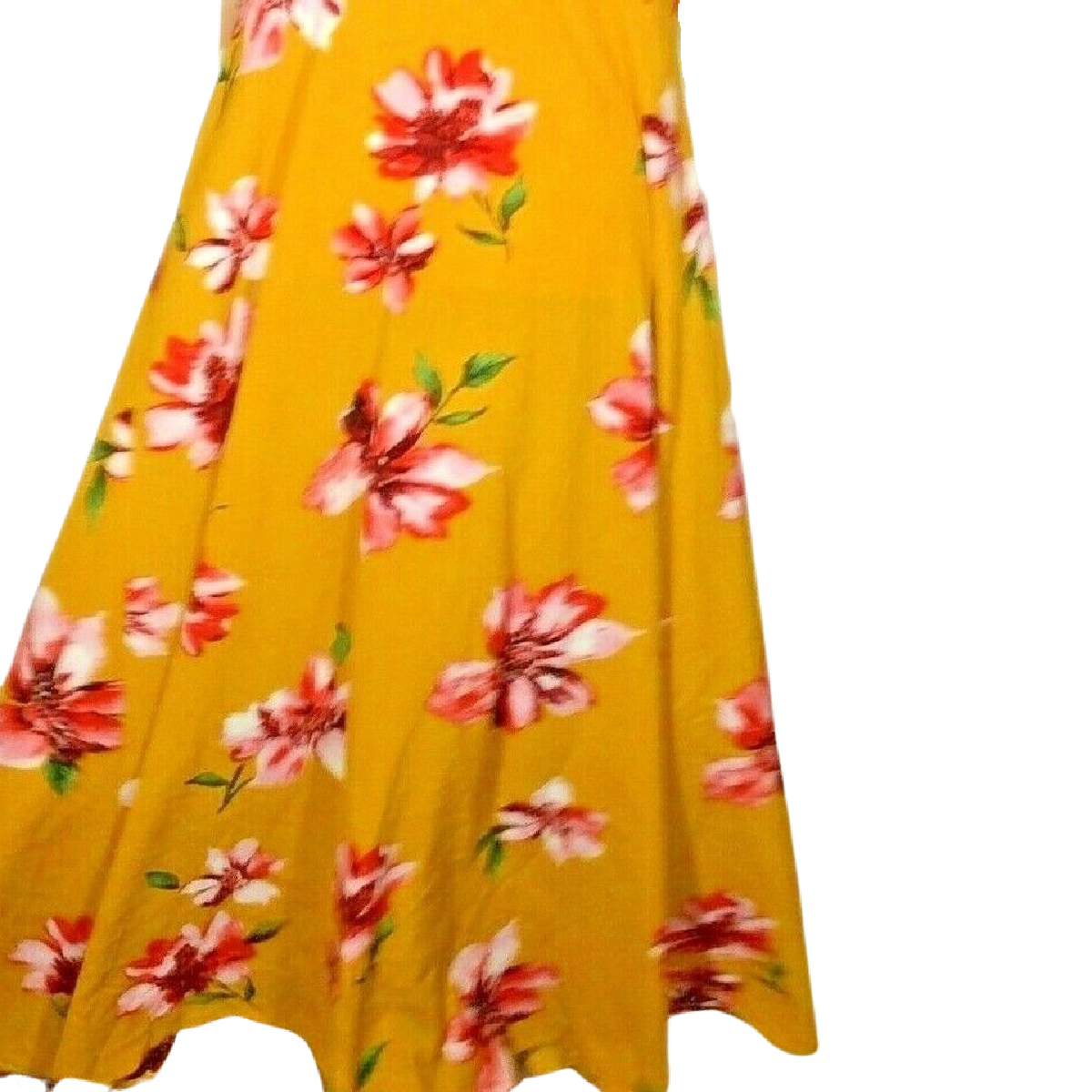 Magnolia Skye Floral Wrap Around Dress Size XL Belt Tie Flutter Yellow Red NWT