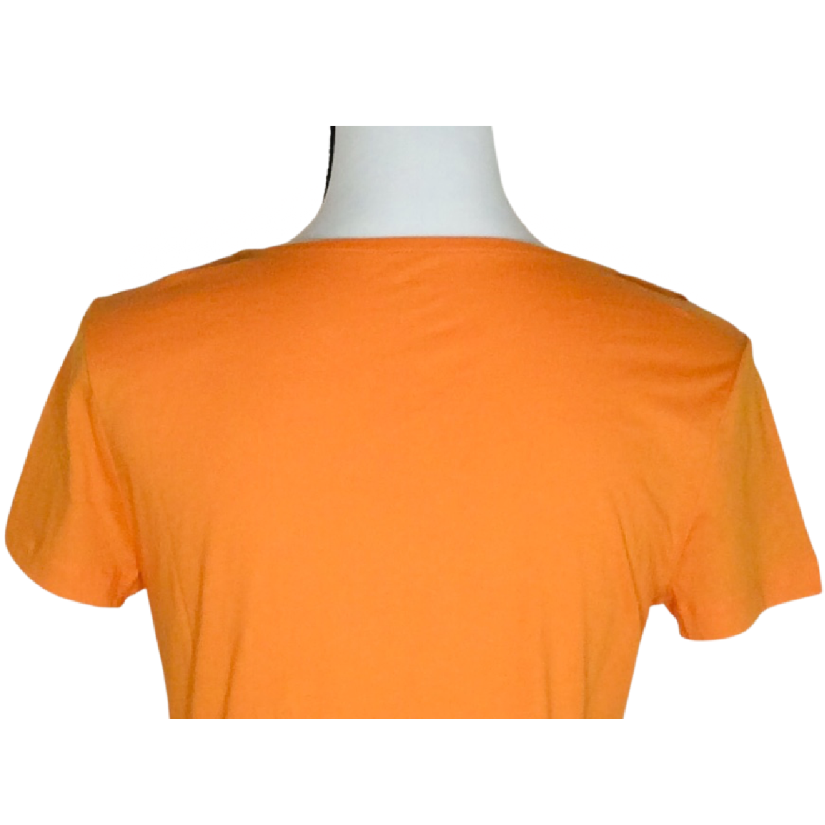 Lands End Women Size XS (2/4) T-Shirt Short Sleeve Orange Embroidered Neckline