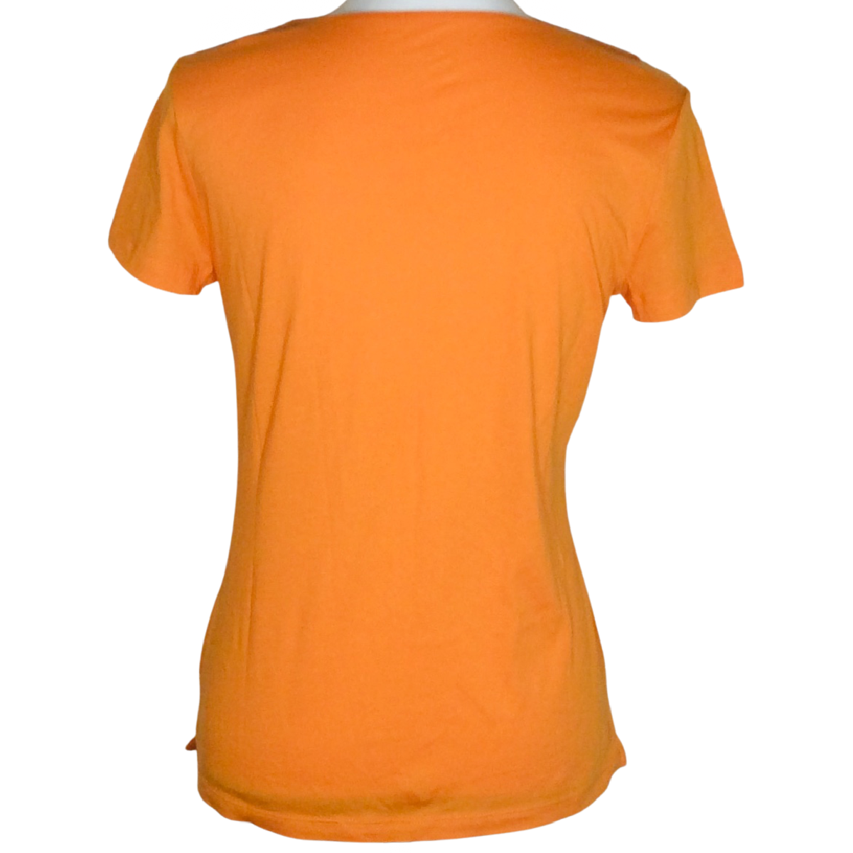 Lands End Women Size XS (2/4) T-Shirt Short Sleeve Orange Embroidered Neckline