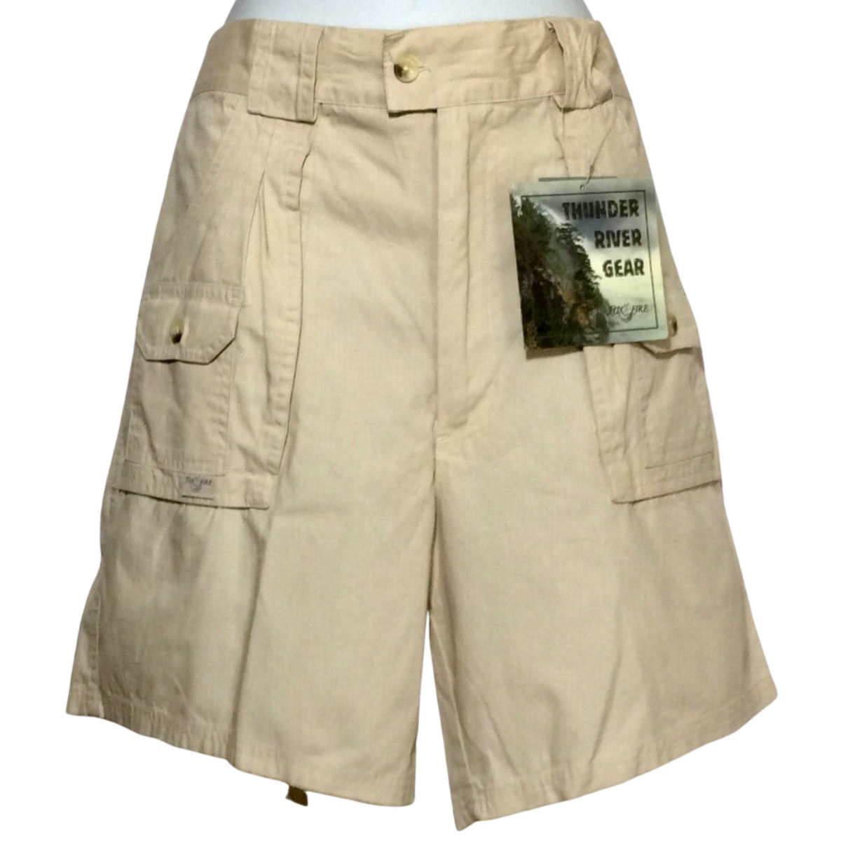 Fox Fire Field Thunder River Gear Cargo Shorts Lot Size M Stone Khaki Pockets 7"