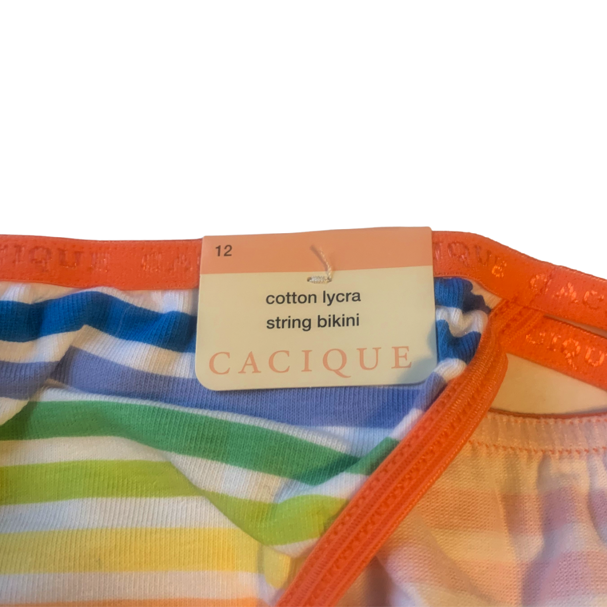 4 Pairs Lane Bryant Cacique Panties Sz 12 Cotton String Bikini Rainbow Coral Lot