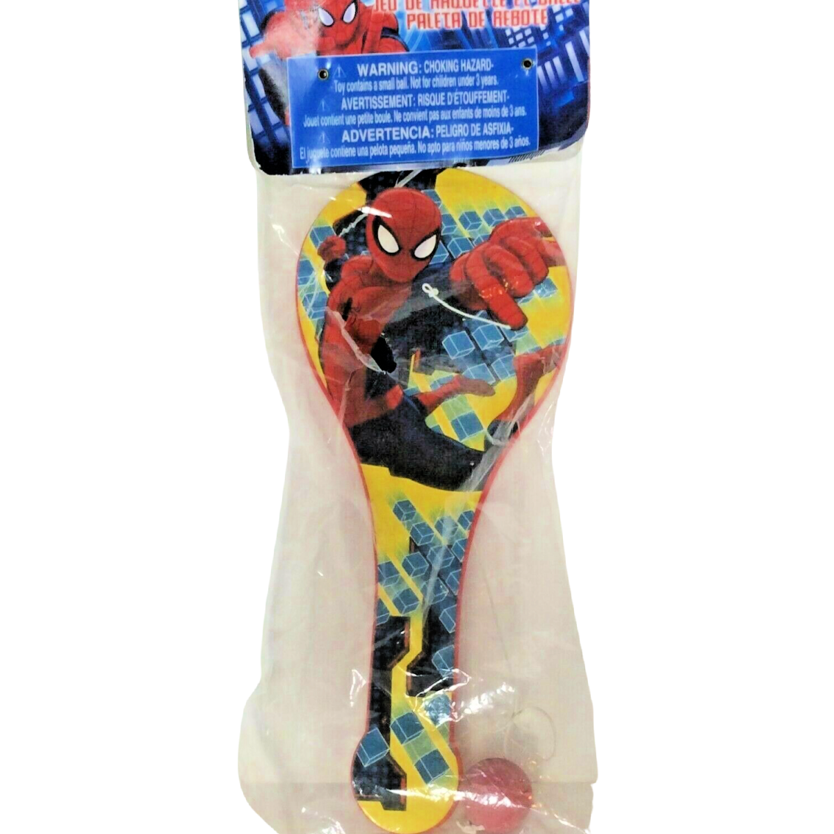 Marvel Spider-Man Toy Lot of 3 Paddle Ball, Water Bottle w/ Straw, Puzzle NEW