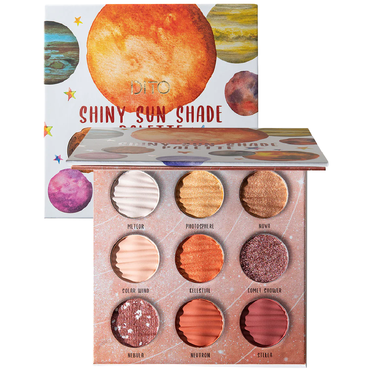 Lot of 3 Dito Space Planet Eyeshadow Palettes Shiny Sun, Eco Earth, Galaxy NEW