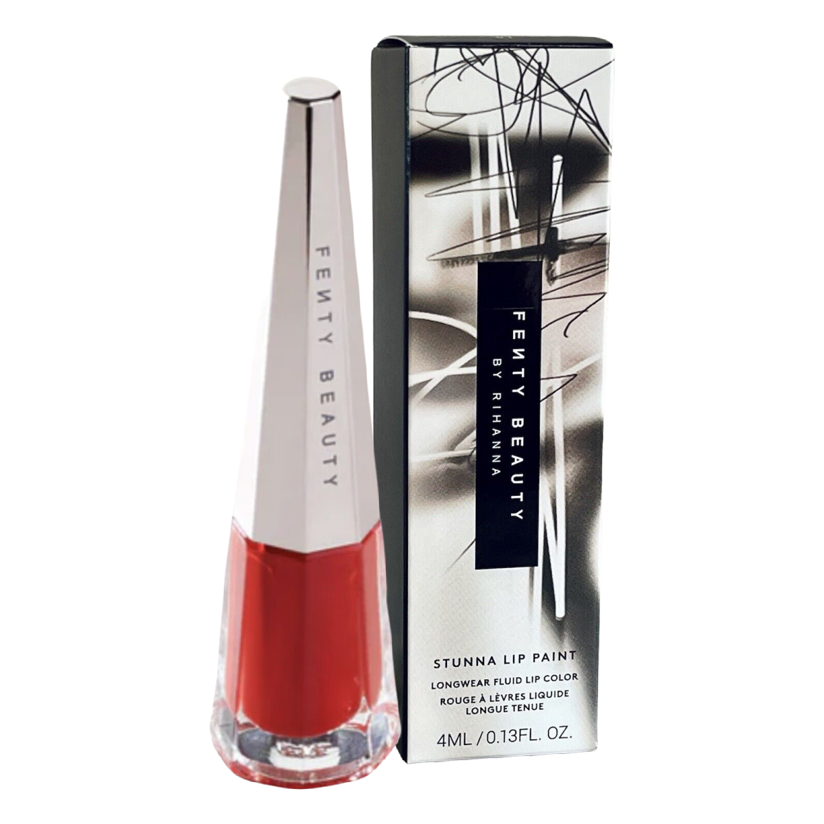 Fenty Beauty by Rihanna Stunna Lip Paint Fluid Lip Color in Uncensored (Red) NIB