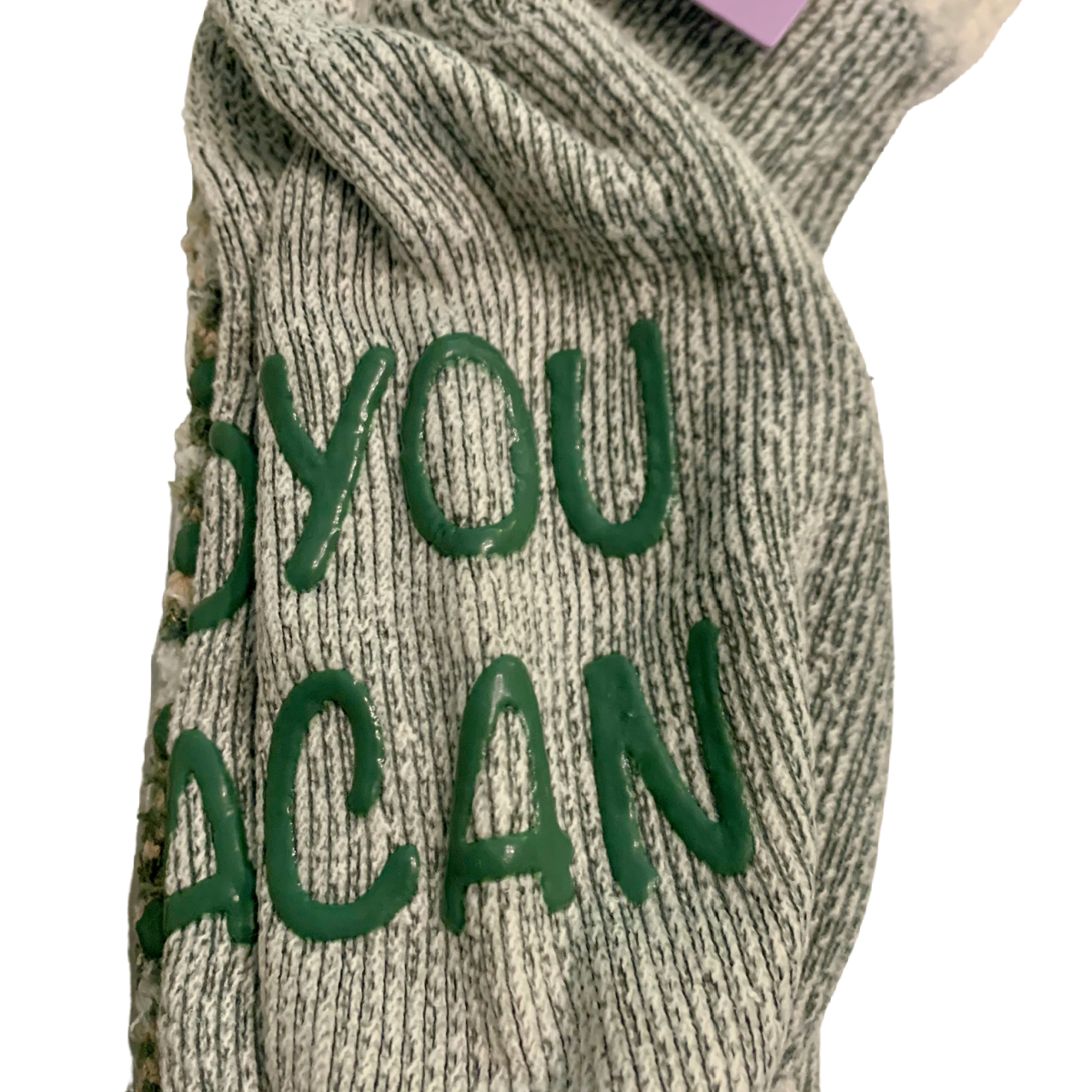 Joyspun Luxury Lounge "You Can" Socks 4pk Size 4-10 Grippers Green Beige NEW