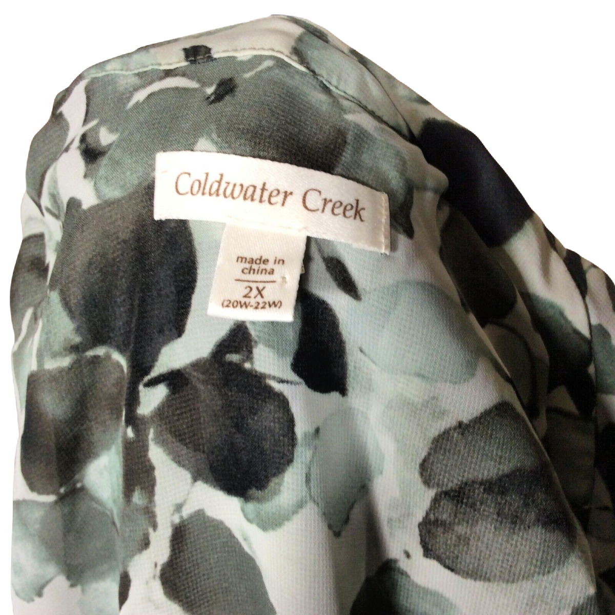 Clearwater Creek Women Blouse Gray/Black Floral Size 2X (20W-22W) w/ Undershirt