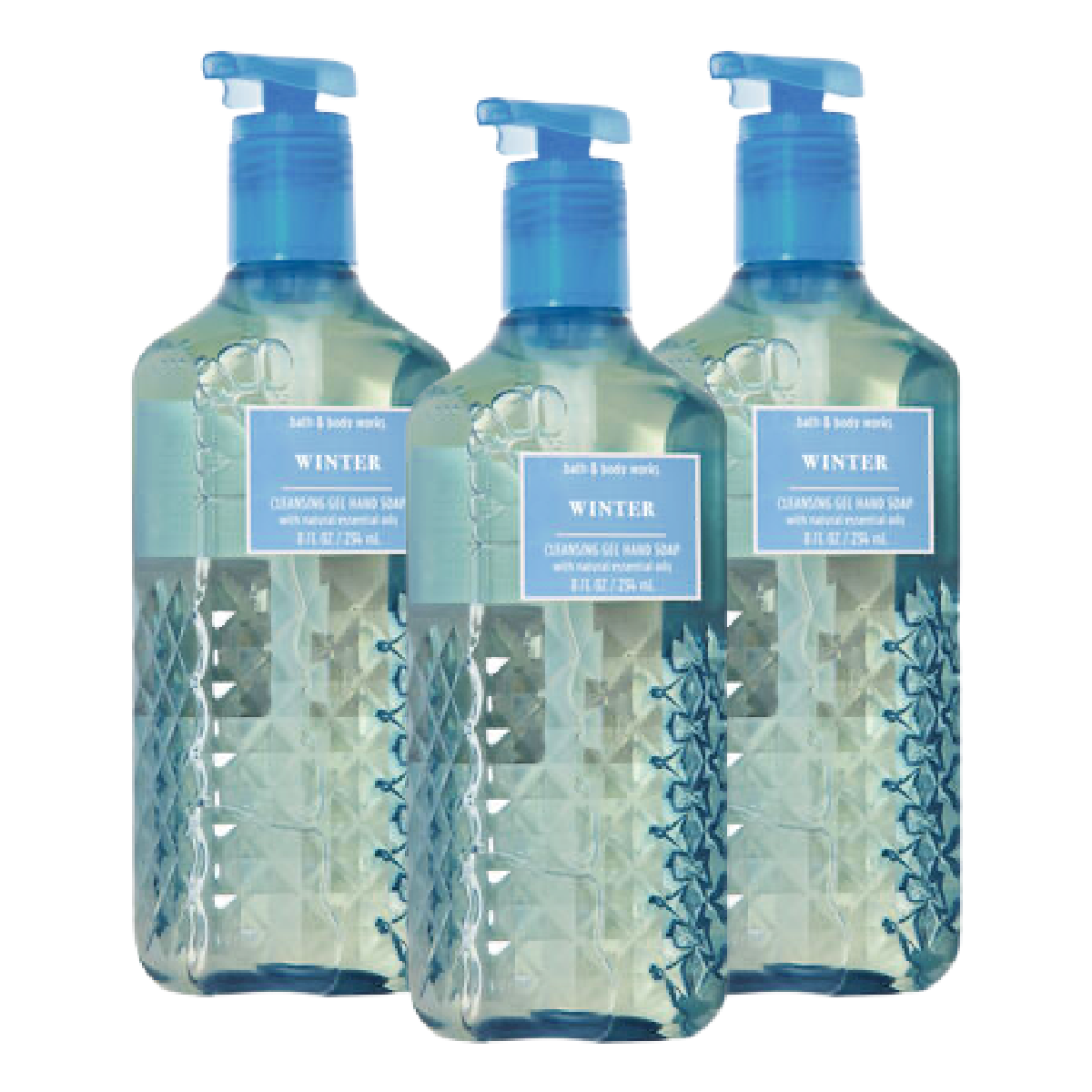 Bath & Body Works WINTER Lot Of 3 Cleansing Gel Hand Soap Full Size (8oz) NEW