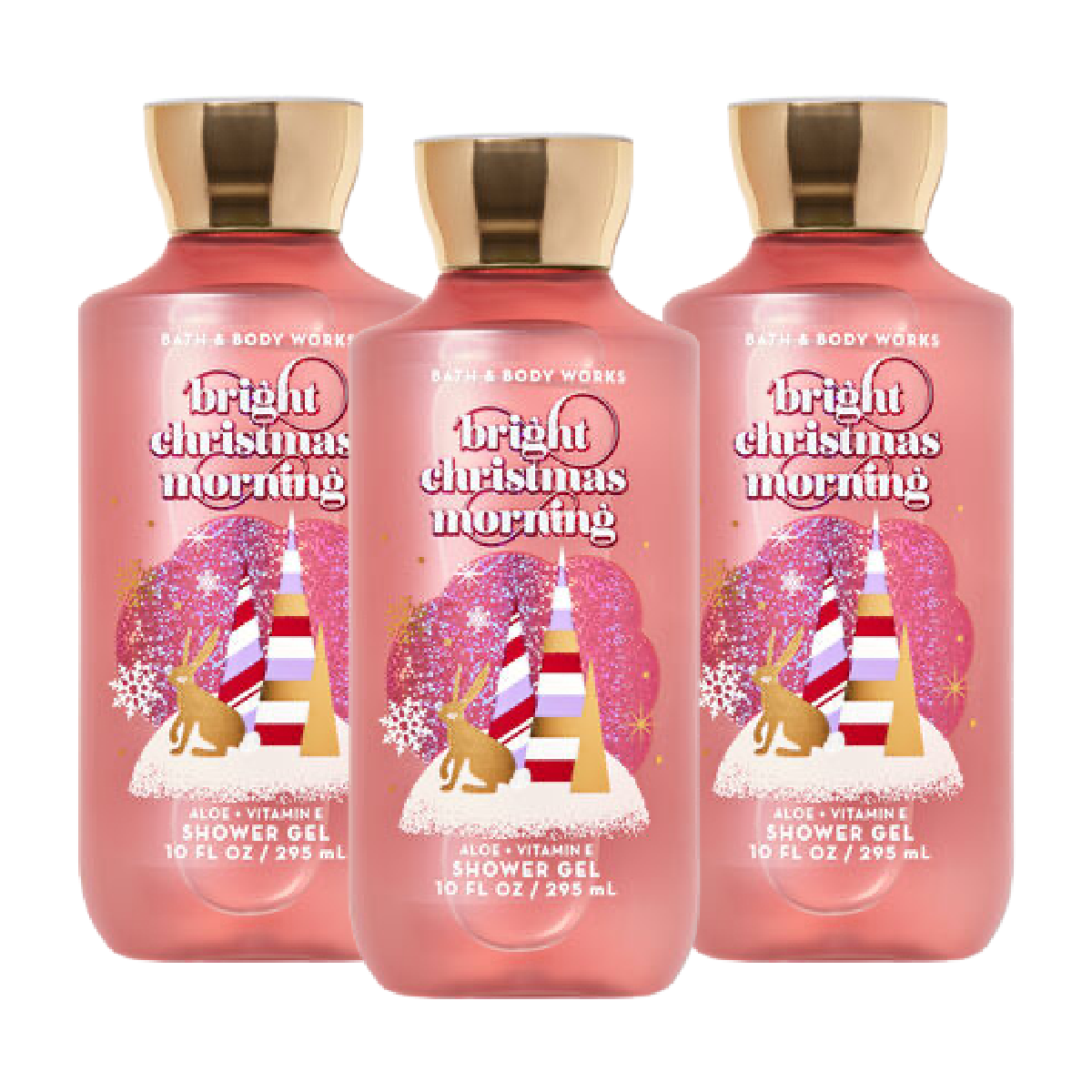 Bath & Body Works BRIGHT CHRISTMAS MORNING Shower Gel Body Wash (10oz) Lot of 3