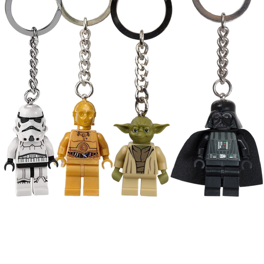 Lego Star Wars Keychain Ring Lot of 4 Stormtrooper, C-3PO, Yoda, Darth Vader NWT